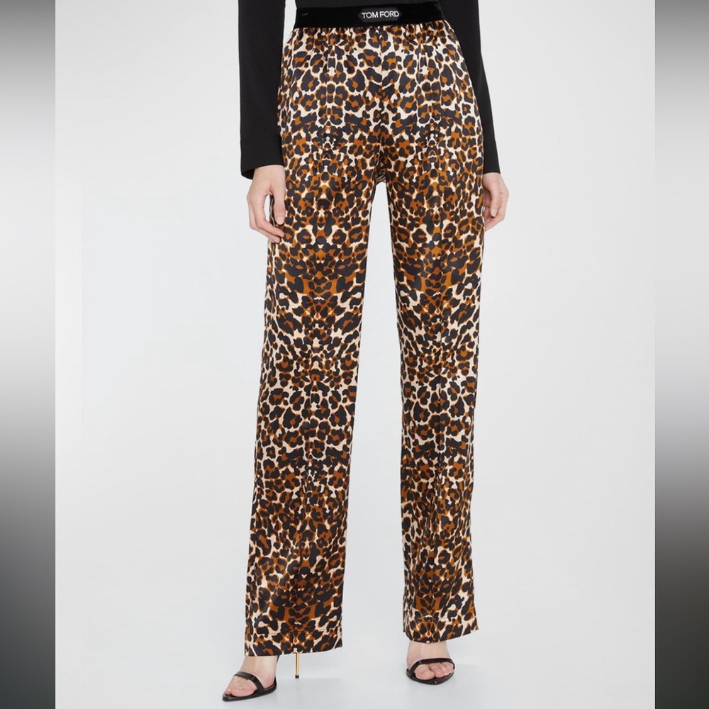 TOM FORD - silk cheetah print pants - with pockets - NWT